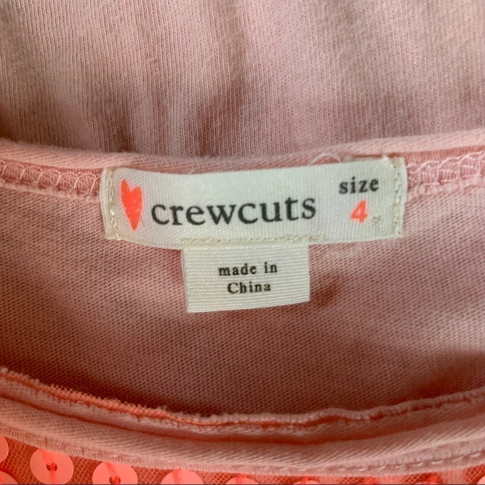 Crewcuts Neon Orange Sequin Tunic T-shirt Dress 4 - Picture 4 of 6